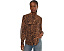 Ocelot-Print Chiffon Tie Neck Blouse