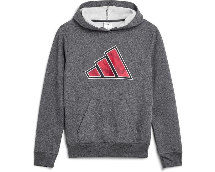 Детский худи с капюшоном Graphic Heather Fleece от Adidas с камуфляжным принтом