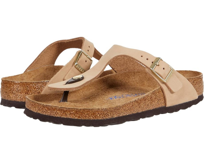 Шлепанцы Birkenstock Gizeh с мягкой стелькой Sandcastle Nubuck