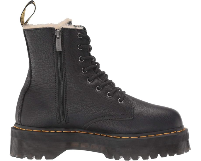 Ботинки Dr. Martens Jadon на платформе с искусственным мехом и молнией внутри
