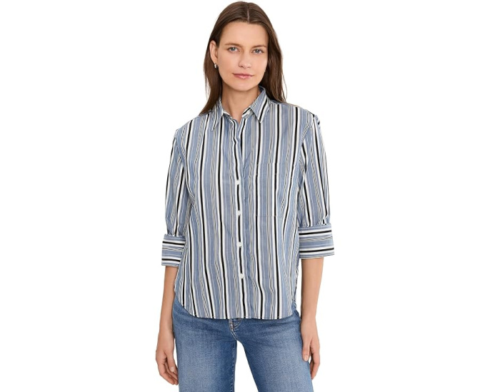 Y-образная рубашка Madewell в полоску добби