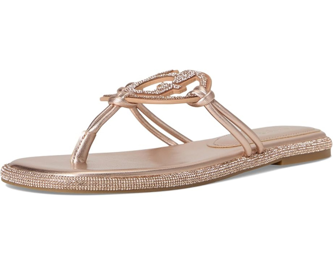Сандалии GUESS Saima без застежки с логотипом G и стразами