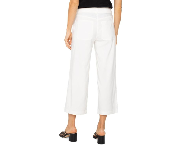 Брюки Belted Wide Leg Crop от Liverpool Los Angeles с поясом белые