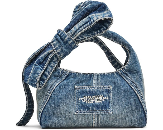 Мини-сумка Marc Jacobs The Bow Denim Mini Sack с бантом из денима