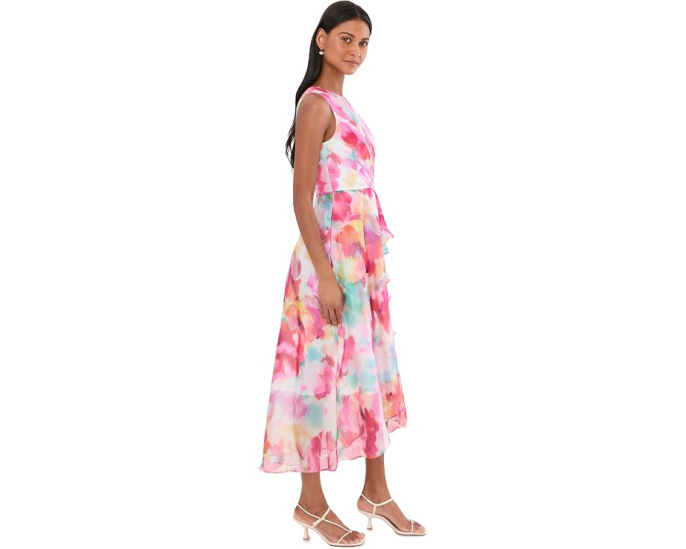 Платье принтованное с асимметричным подолом Adrianna Papell Printed High-Low