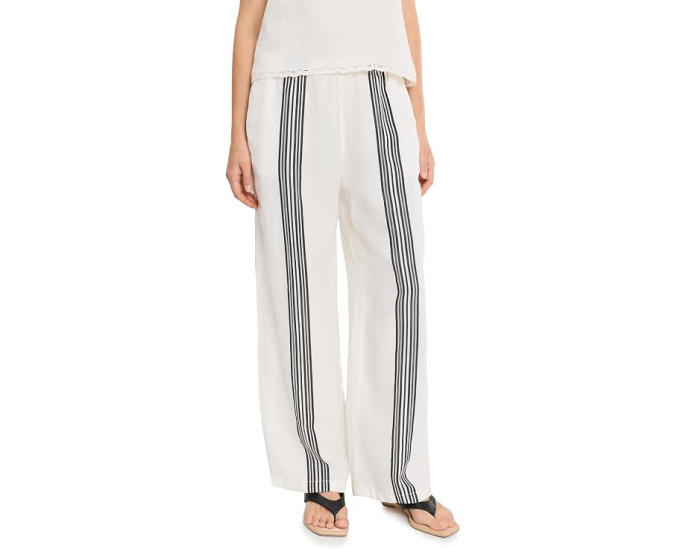 Льняные брюки Madewell Bold Stripe на завязках