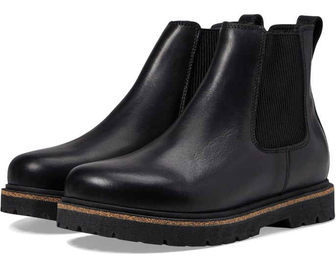Ботинки Birkenstock Highwood Slip-On Deep Blue из замши с пробковой стелькой