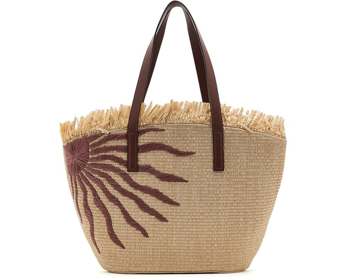 Плетеная сумка-корзина Printed Raffia Basket Bag от FARM Rio