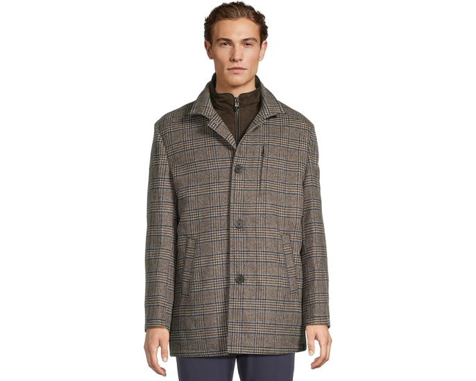 Шерстяное пальто Johnston & Murphy Upton Car Coat с отстегивающимся нагрудником