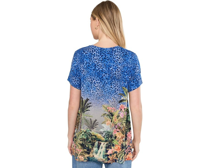 Футболка The Janie Favorite Drape Tee Johnny Was с драпировкой и принтом