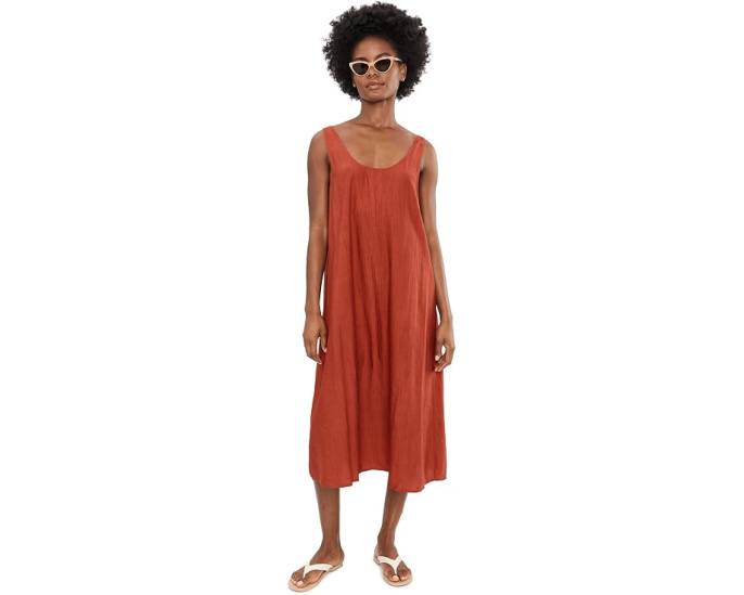 Платье Natori Terra Foil Crinkle Scoop Neck из фольгированной ткани