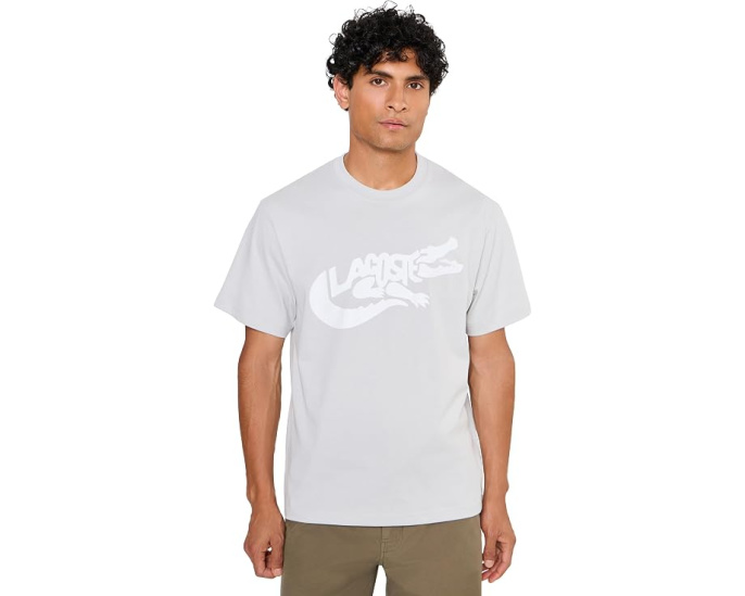 Lacoste футболка Classic Fit с принтом крокодила