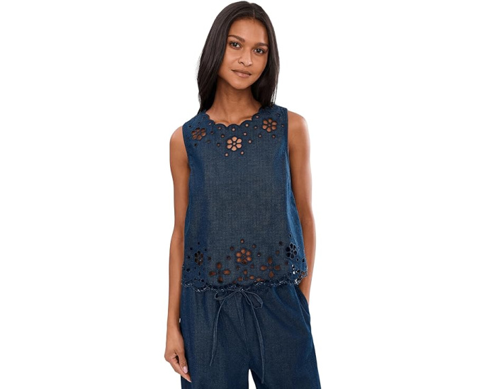 Топ Madewell Denim Embroidered Shell с вышивкой