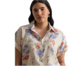 Рубашка Lauren Ralph Lauren Plus Size свободного кроя с цветочным принтом