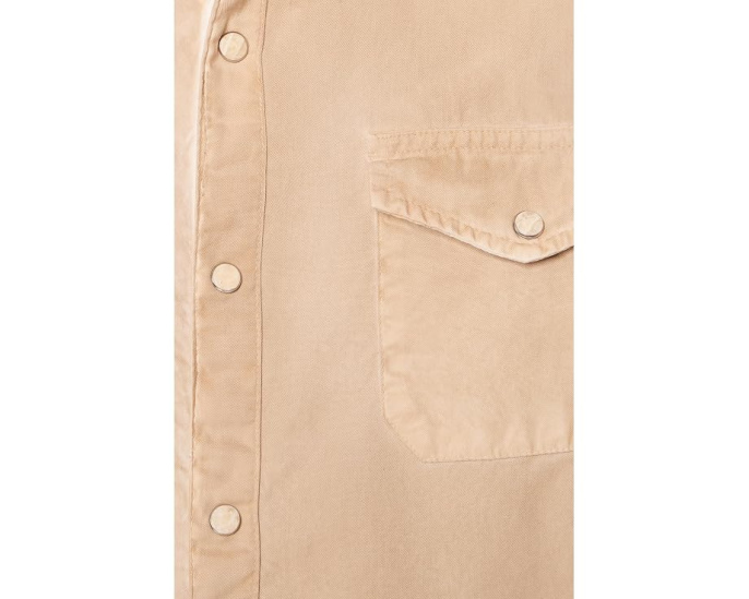 Рубашка ковбойская Marshal Western Snap Front на пуговицах John Varvatos из хлопка бежевая