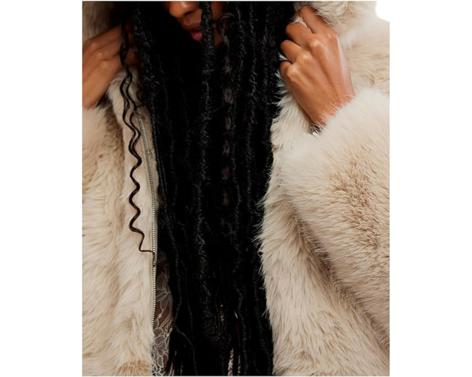 Куртка Free People Louder Please с капюшоном из искусственного меха и укороченным кроем