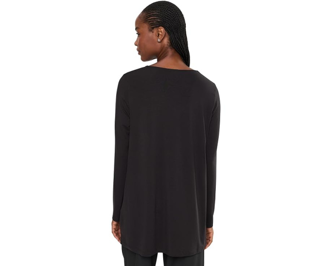 Fine Stretch Jersey Knit V-Neck Tunic