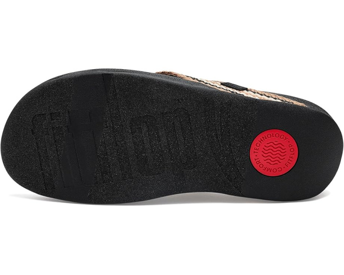 FitFlop Surfa Stripe-Webbing Toe-Post Sandals с ремешками из тесьмы