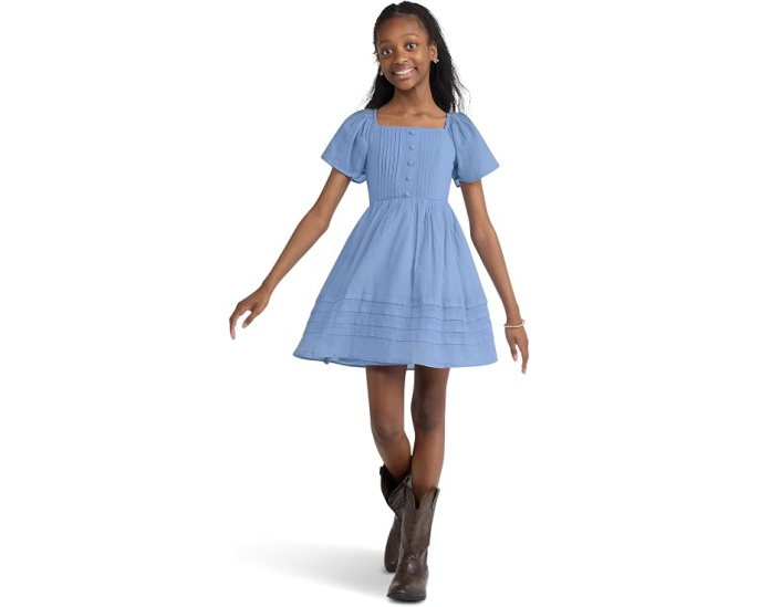 Платье мини Faux Pintuck от abercrombie kids с квадратным вырезом