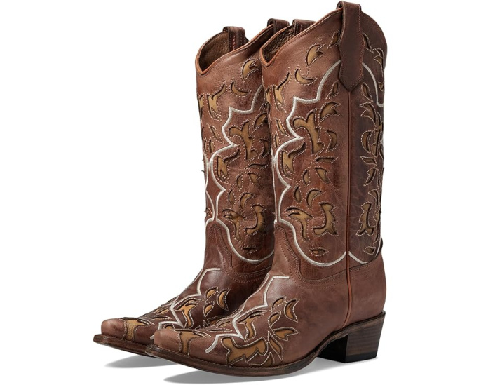 Corral Boots L6035 сапоги до икры с вышивкой и боковыми петлями