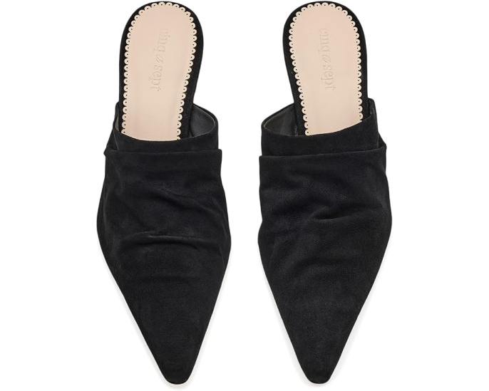 Cinq à Sept Sonia Curved Wedge Mules замшевые мюли на изогнутом каблуке