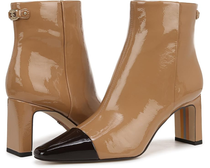 Ботильоны Saige 2 Sam Edelman с архитектурным каблуком и застежкой-молнией