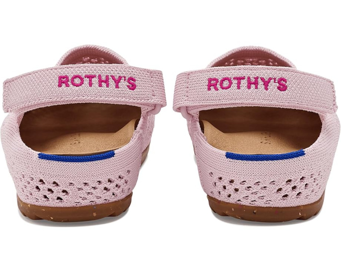 Детские сабо Rothy's с розовым вязаным верхом