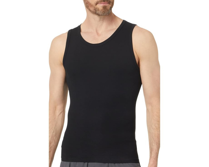 Мужская компрессионная майка Spanx Cotton Spandex Tank черная