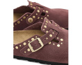 Клоги Birkenstock Boston Rivets с заклепками из замши перцового цвета