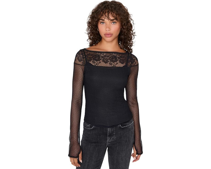 Free People топ Night Mode Layering с длинным рукавом