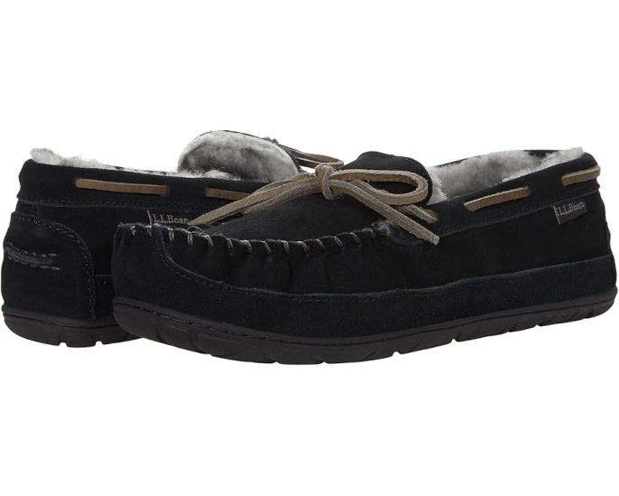 Тапочки L.L.Bean Wicked Good Moccasins из овчины с подошвой TPR
