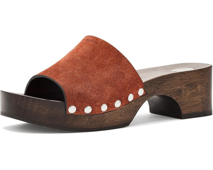 Сабо-сандалии 30mm Sandal Clog от Tory Burch с замшевым верхом