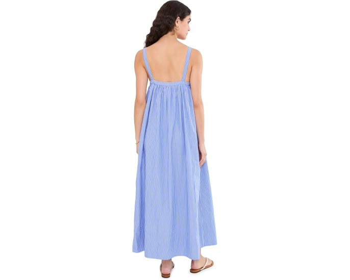 Платье макси Faherty Coastal Poplin Emmy в полоску из органического хлопка