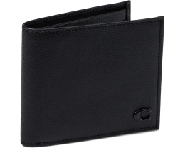 Кошелек COACH Refined Double Bill из кожи Pebble с филигранным логотипом C