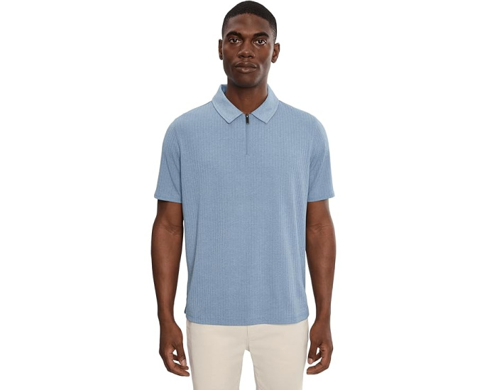 Поло Johnston & Murphy Finn Ribbed Zip на молнии с ребристым эффектом