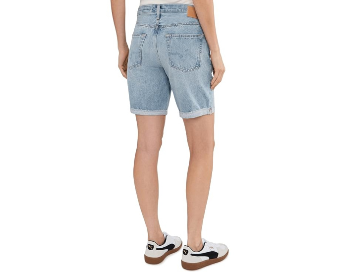 Шорты Ex-Boyfriend Mid-Rise Slouchy из хлопка AG Jeans с длиной шагового шва 7 дюймов