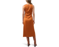 Платье Trina Turk Chestnut без рукавов миди с драпировкой и разрезом