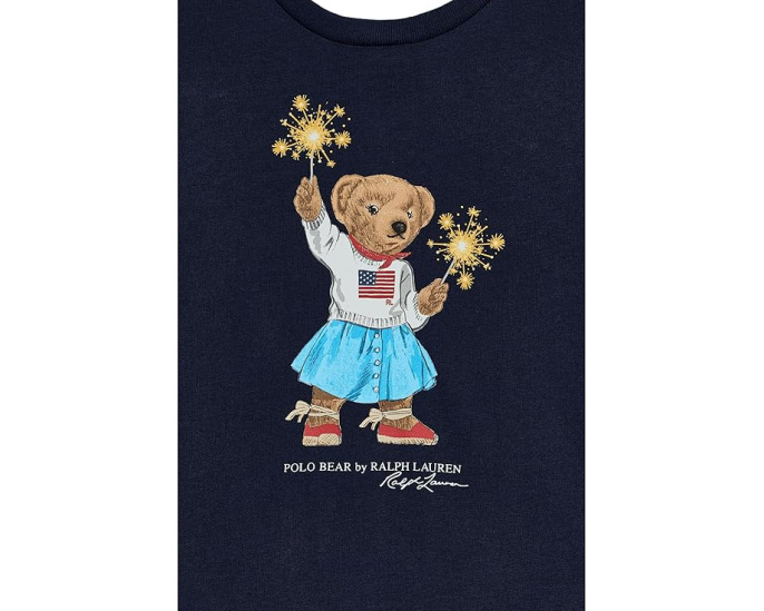 Хлопковое платье с мишкой Polo Ralph Lauren и шортиками (для младенцев)