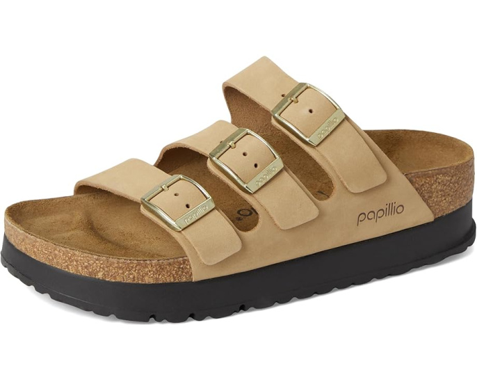 Сандалии Florida Platform от Birkenstock из нубука на платформе