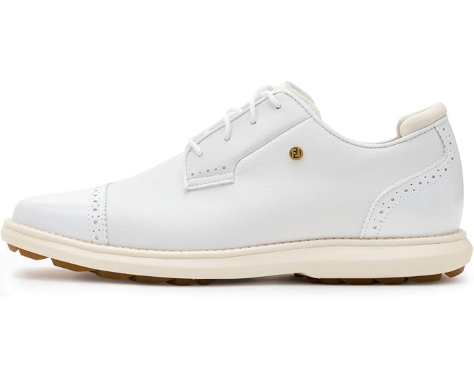 FootJoy Traditions Spikeless Cap Toe с кожаным верхом и бесшиповой подошвой