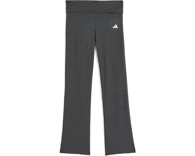 Детские брюки клеш Adidas Black Grey Melange с отворотом