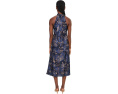 Floral Tie Neck Halter Cocktail Dress