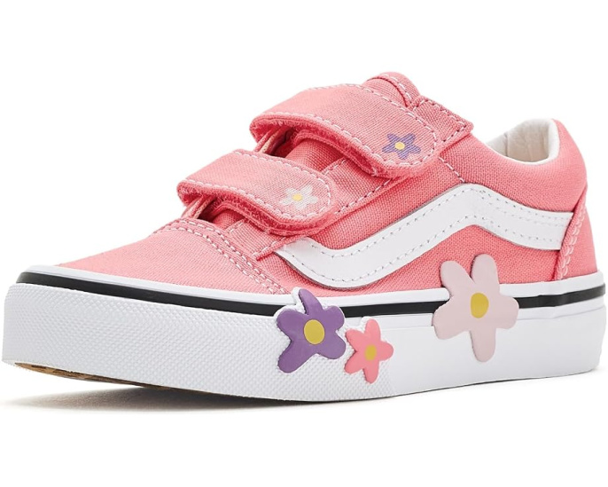 Кроссовки детские Vans Old Skool V Flower с цветочным принтом