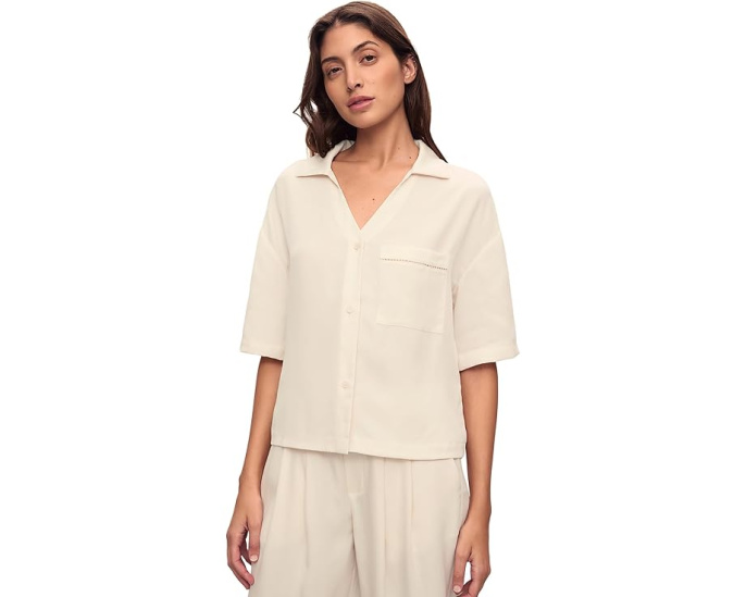 Пижамная блуза Eberjey Tencel Woven с коротким рукавом