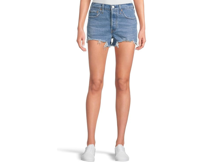 Шорты Levi's Womens 501 с высокой посадкой и рваным краем