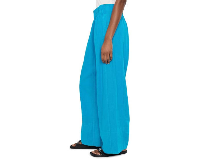 Free People брюки Day's End Cotton-Linen Pull-On бежевые