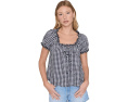 Splendid блуза Gigi Gingham Puff Sleeve в клетку с пышными рукавами