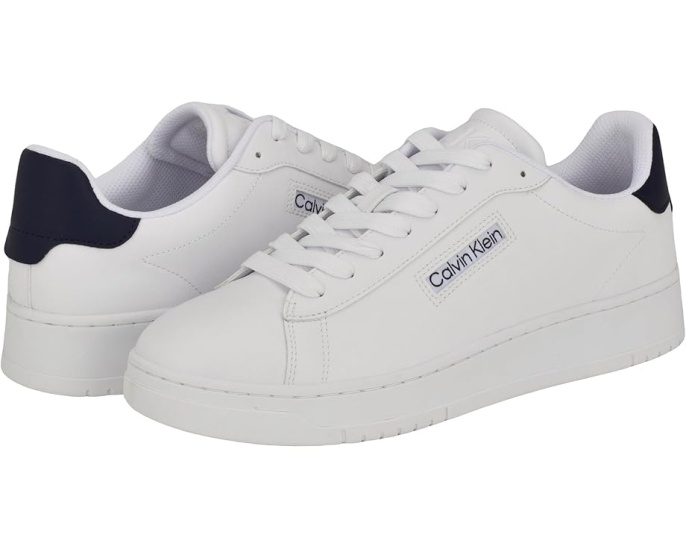 Кроссовки Calvin Klein Horaldo бело-синие на шнуровке с логотипом