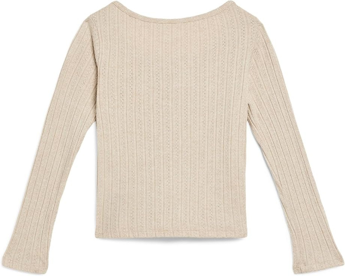 Long Sleeve Button Front Tee (Little Kid/Big Kid)