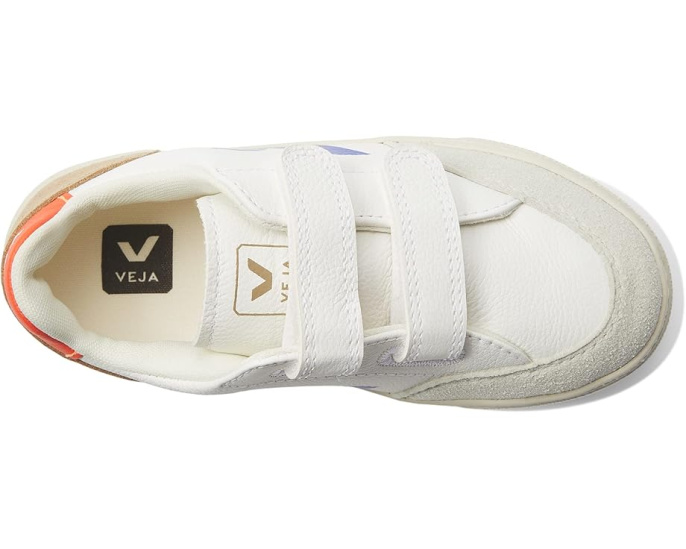 Кроссовки VEJA Small V-12 Chromefree для детей с кожаным верхом и двойной липучкой
